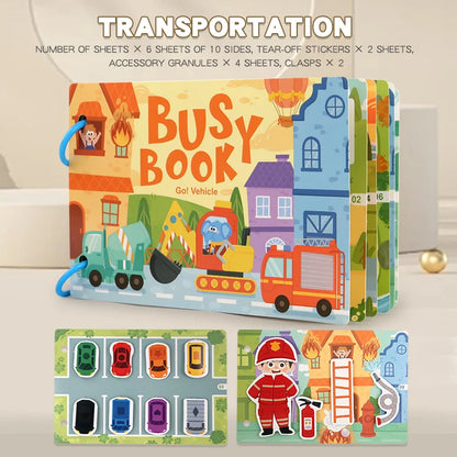 Montessori Baby Busy Book My First Quiet Book Paste Early Learning Education Toy for Toddlers Matching Game Toys for Kids Gifts