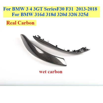 Real Carbon F30 F80 F31 Set Interior Door Pull Handle Outer Cover Trim For BMW 3 4 Series M3 M4 F32 F33 F34 F35 F36 Shift Base