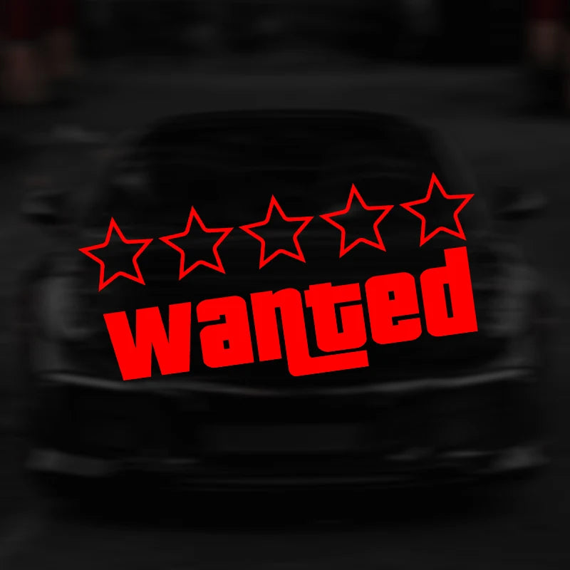 Wanted Pentagram Car Stickers for Rear Windshield Window Glass Auto Bumper Body Cover Scratches Waterproof Auto Accessories
