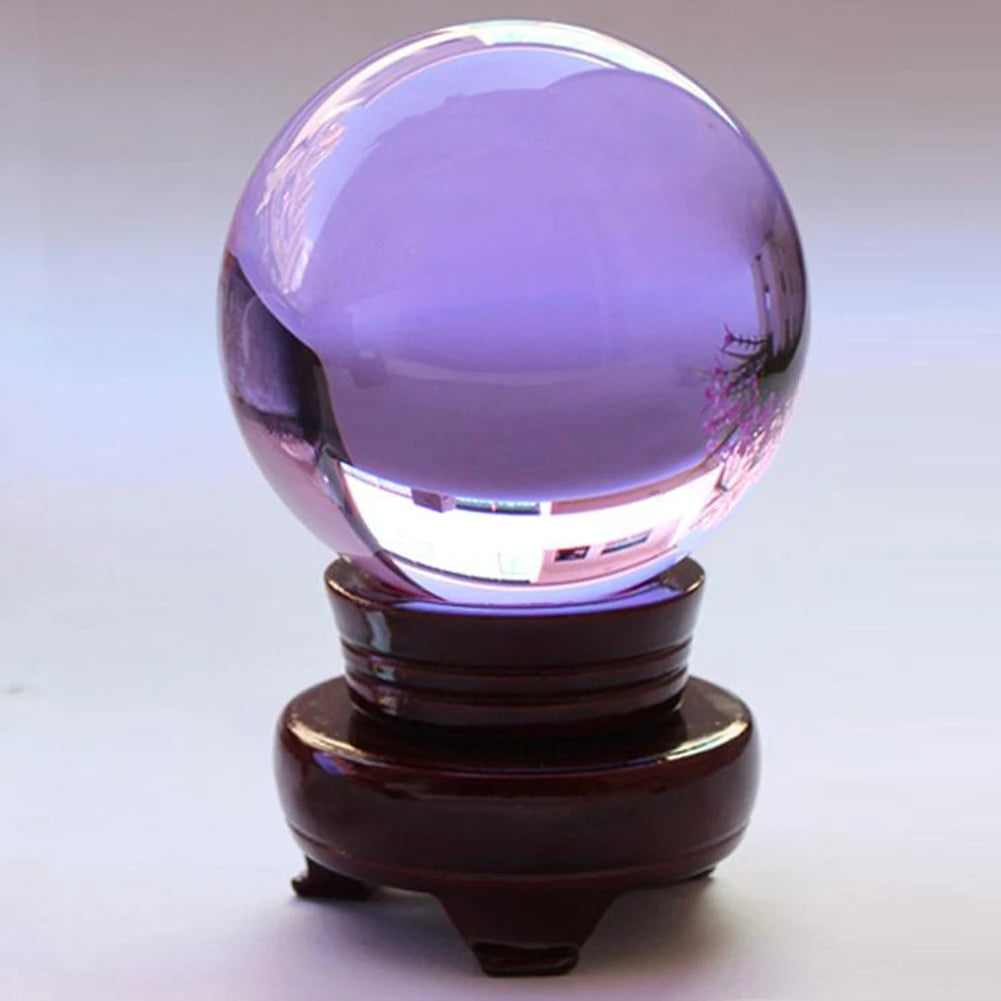 Asian Rare Natural Quartz Purple Magic Crystal Healing Fenshui Glass Ball Sphere 30/40/50/60MM Living Room Decoration