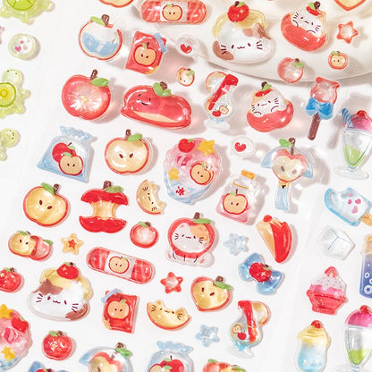 1Pc/Pack Cute 3D Embossed Stickers Material Perfect For Handmade Diy Scrapbooking Journaling Supplies Phone Case Photo Frame