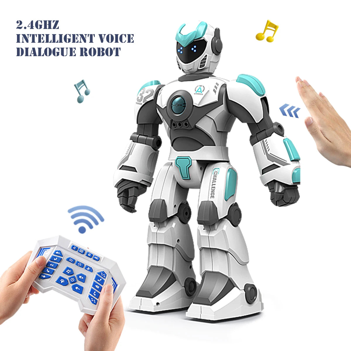 2.4G Remote Controlled Robot, Intelligent Programming Gesture Sensing, Dancing Singing Puzzle Toys Excluding regular batteries