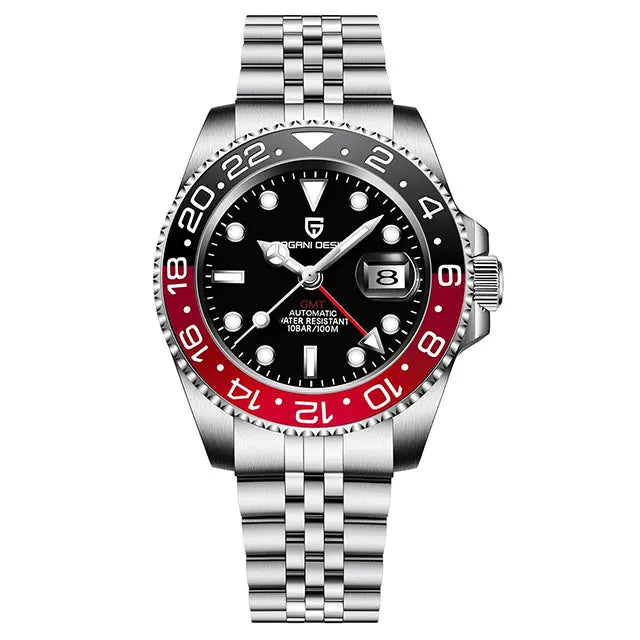 PAGANI DESIGN New GMT Men Watch Top Brand 40mm Mechanical Watch Sapphire Glass 100M Waterproof Automatic Wristwatch Reloj Hombre