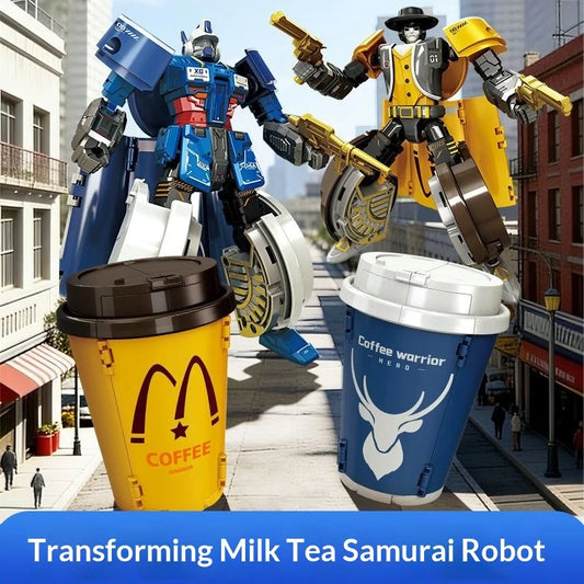 Transforming Toy Milk Tea Warrior Mecha Kong Robot Boy Coffee Cup Warrior Children's Educational Toy
