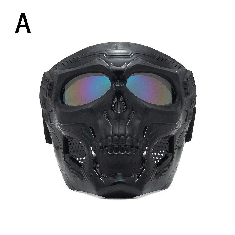 Creative Skull Motorcycle Riding Mask Retro Harley Mask Windproof Dustproof Face Mask Outdoor Goggles Adjustable Elastic Band