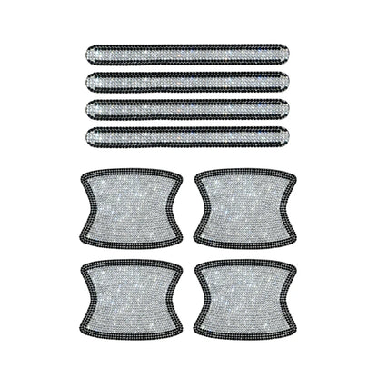 8PCS Universal Car Door Handle Sticker Decal Warning Diamond Auto Strip Driving Safety Bling Car Accessories for Girls Wholesale