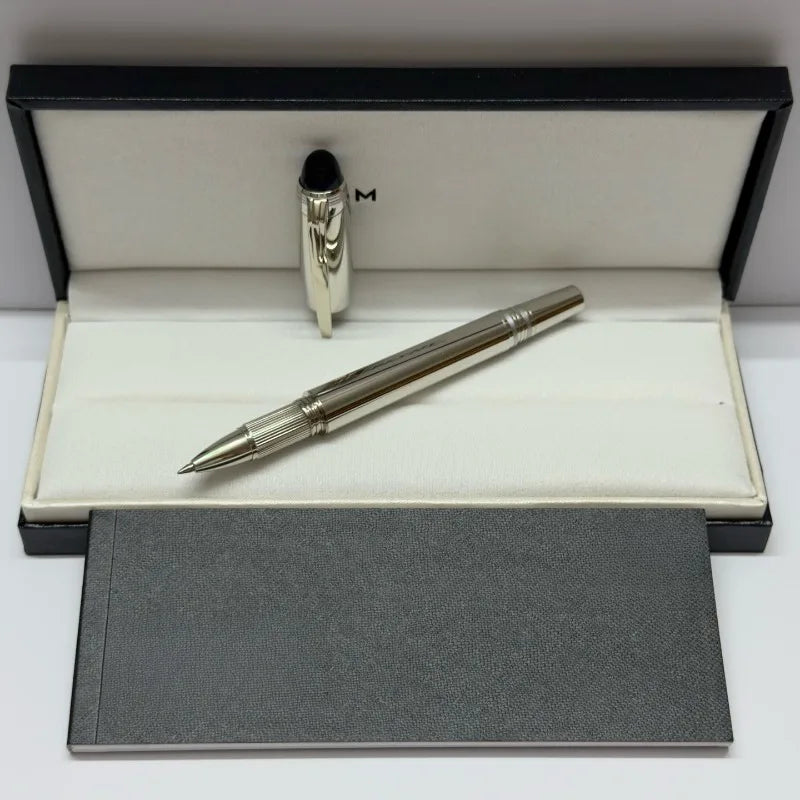 2026 New Classic Business Metal Rollerball Pen, Matte & Gloss Solid Color Grid Texture Luxury Office Signature Writing Pen