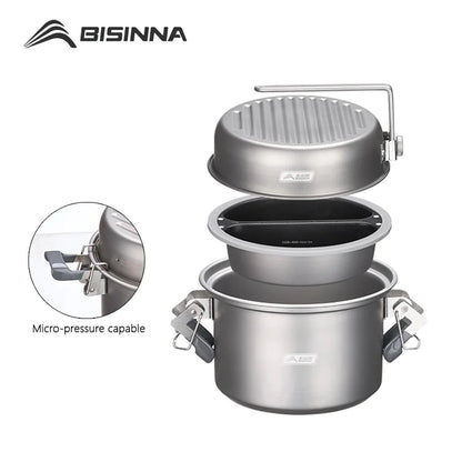 BISINNA Micro Pressure Cooker Portable Multi-functional Outdoor Cooking Set for Camping Backpacking Travel Picnic