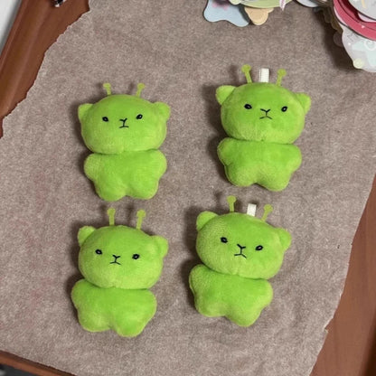 1/12pcs Cartoon Mini Alien Cat Plush Doll Green Space Cat Pendant Portable Keychains Bag Decoration Trendy Toys Surprise Gifts