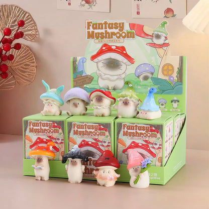 Cat Pai Fantasy Mushroom Series Blind Box Fun In-Vehicle Decoration Resin Toy Home Cute Ornament Mystery Box Surprise Fun Gifts