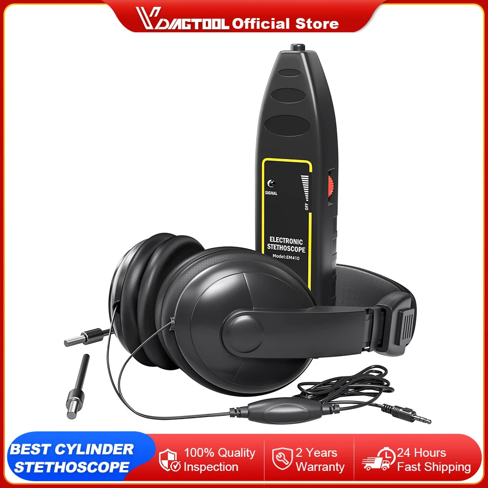 NEW Vdiagtool Car Cylinder Stethoscope Auto Diagnostic Tool Engine Analyzer Machine Noise Tester Detector Electronic Stethoscope