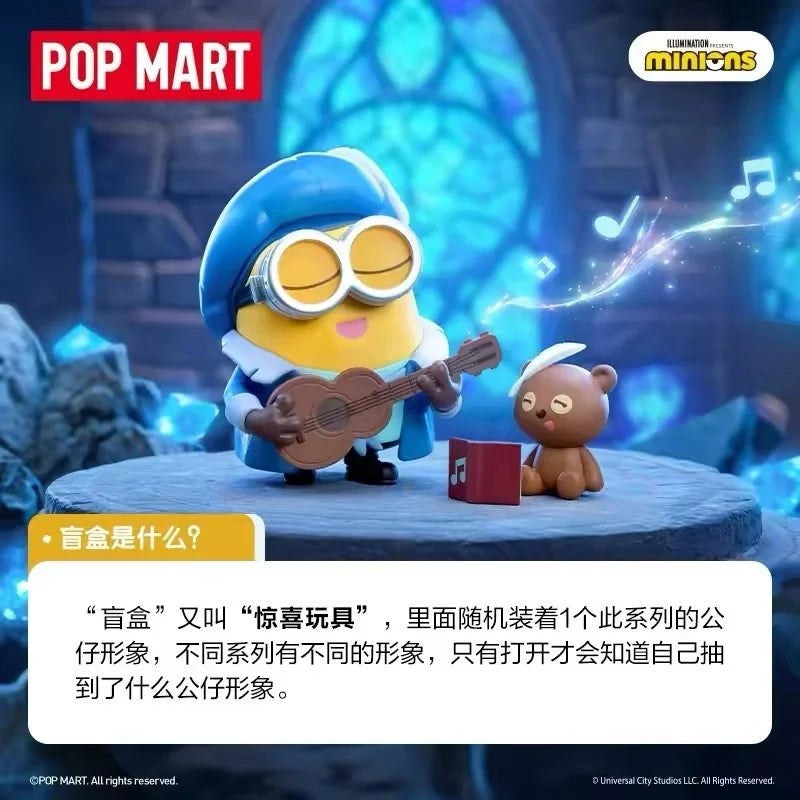 Original POP MART Minions Bedtime Stories By Bob And Tim Series Blind Box Anime Figure Mystery Box Desktop Toy Surprise Fan Gift