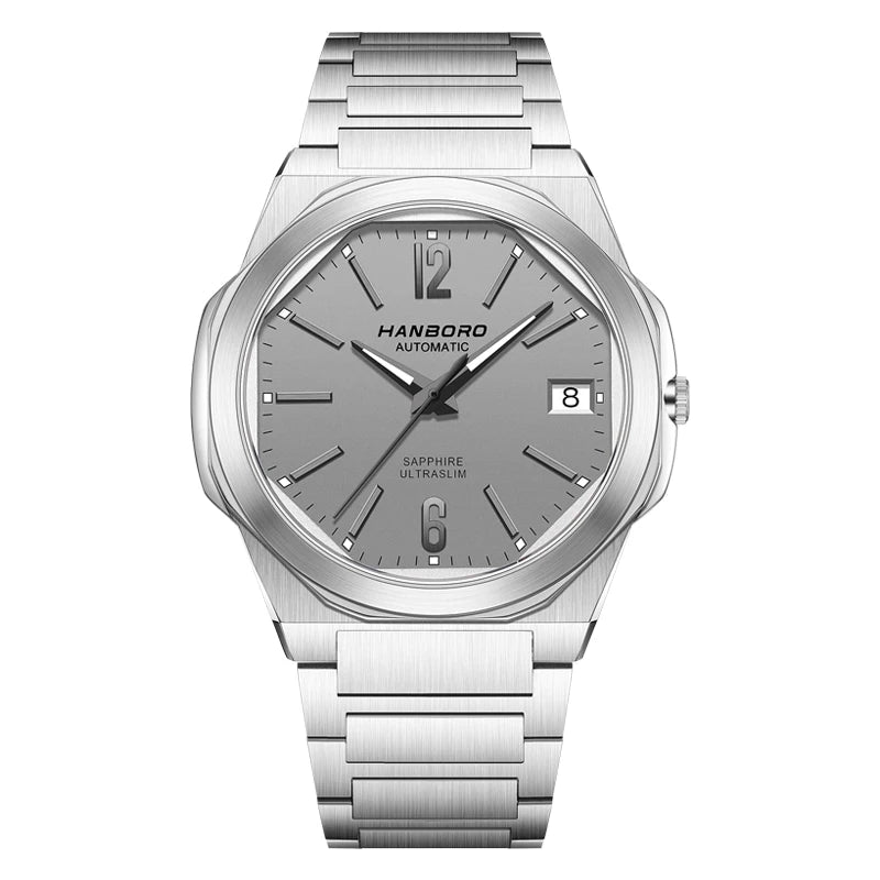 HANBORO Ultra Thin Steel King Series Men's Fully Automatic Mechanical Pearl Tourette Watch Fashion Personalized Watch 018