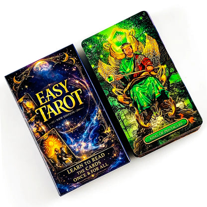 New Easy Tarot Deck New Edition Learn To Read Tarot Cosmic Starry Sky Cards Beginner Friendly Witch Divination Board Game Cards