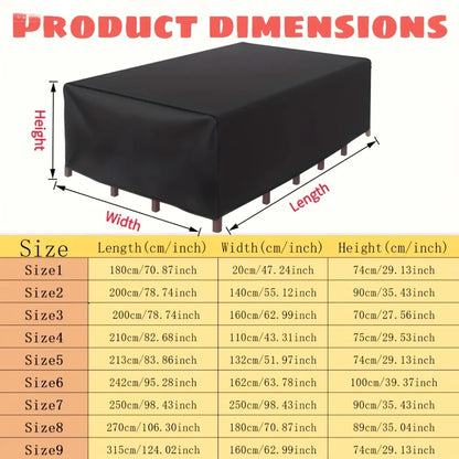 500 Size Outdoor Patio Home Cover, Garden Patio Balcony Sofa, Chair Table Coffee Table Cover, Protection Single Sofa Chair Cover