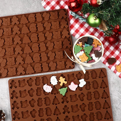 Christmas Silicone Chocolate Mold Christmas Candy Santa Clause Silicone Baking Mold for Chocolate,Candy,Jelly,Ice Cube,Dog Treat