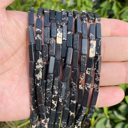 4x13mm Natural Stone Tube Rectangle Sea Sediment Lapis Lazuli Opal Amethysts Quartz Beads for Jewelry Making DIY Bracelet