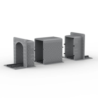 Creative Train Track Tunnel Building Blocks MOC City Tunnel Entrance and Exit Simulation Rockery Cave Scene Toy Gifts
