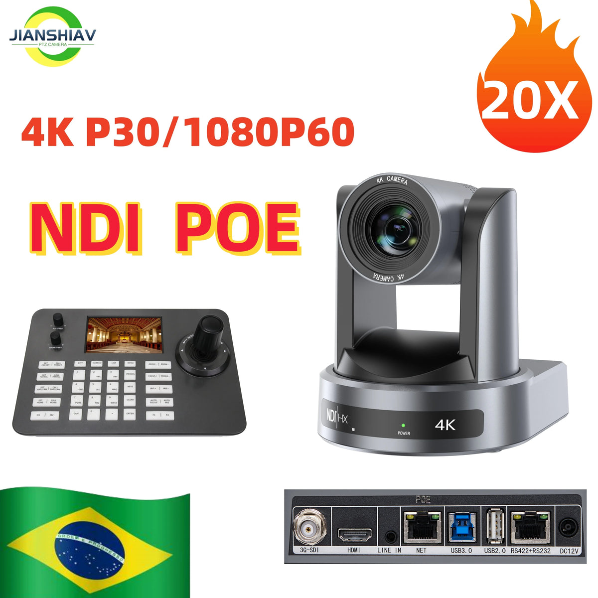 4K NDI 1pc-10pcs PTZ Camera SDI HDMI POE USB 20 Zoom Video Conference Camera for Church Business Meeting 1PC Controller Keyboard