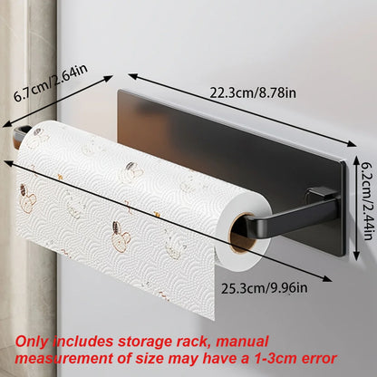 1 PCS Modern Kitchen Tissue and Towel Rack, Made Sturdy Metal, No Need for Drilling Installation, Saves Space, Suitable for Home