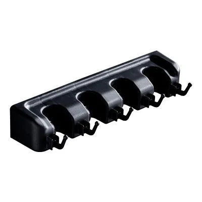 Wall Mounted Mop Holder 3/4/5 Position Multi-Functional Broom Hanger Shelf Kitchen Storage Home Black Plastic Mop Holder