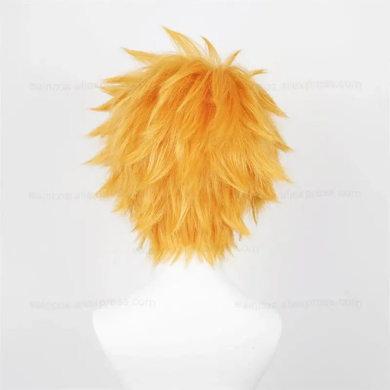 Anime Kurosaki Ichigo Cosplay Wig 30cm Orange Short Hair Heat Resistant Synthetic Wigs Halloween Party