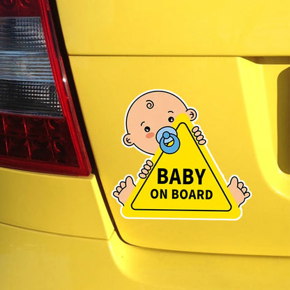 13x12cm Baby On Board Waterproof Vinyl Car Decals, for Windows, Bumper, Exterior Decorative Accessories Blocking Scratches