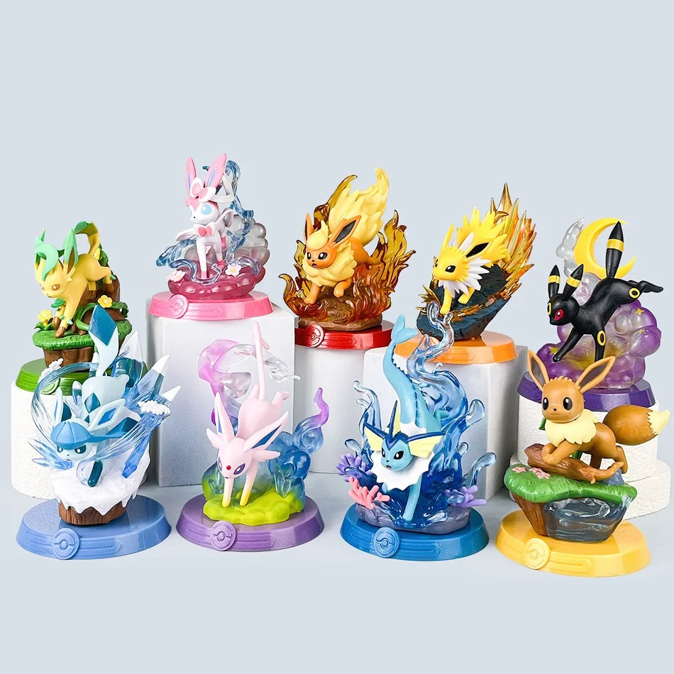 8 style Pokémon Action Doll Pikachu Adventure Eevee Blind Box Anime Model Desktop Decorations Pok é mon Toys Fans Birthday Gift