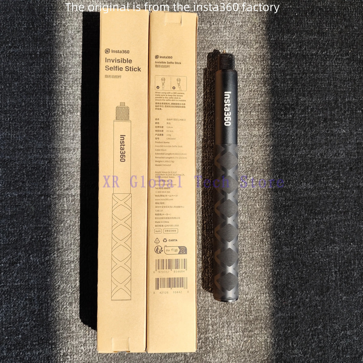 Insta360 114cm Invisible Selfie Stick for X4/X3 / ONE RS / GO 3S / ONE X2 / ONE R Action Cameras Accessories
