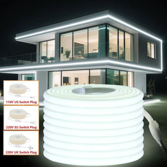 110V 220V COB LED Strip RA90 Super Bright 288LEDs/m Flexible Tape Waterproof LED Strip with Switch and Plug Home Garden Decor