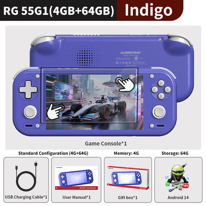Anbernic RG 55G1 Retro Handheld Game Console 5.5" Incell IPS Multi-touch Screen 6000mAh Android RG55G1 All One Video Game Player