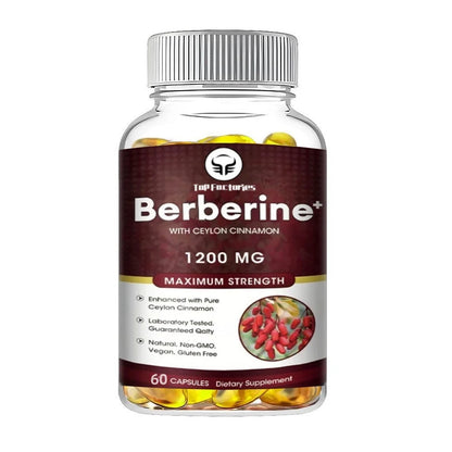 Berberine HCl 1200mg, 120 Capsules Vegetarian - Gluten Free and Non GMO