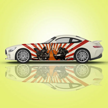 Japanese Samurai Car Stickers Vehicle Painting Taoist Vinyl Packaging Universal Size Anime Car Decoration Modified Stickers