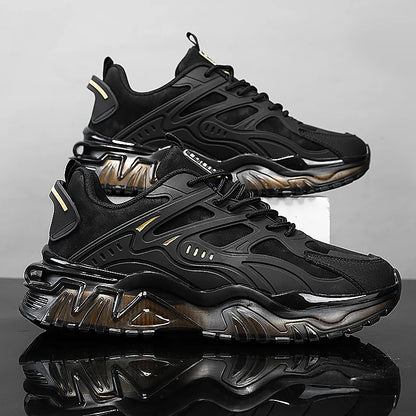 Men's Casual Sports Shoes, Suitable for All Seasons, Large Size Men's Everyday Footwear, with Thick-Soled Cushioning and Low-Top Design, Both Stylish and Practical, Ideal for Commuting; Reinforced Shoelace Design, Non-Slip an