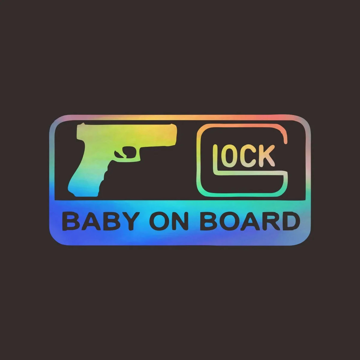 New Design BABY ON BOARD Pistol Decorative Sticker Vinyl Decal Reflective Car Sticker Car Styling Sticker 16CM