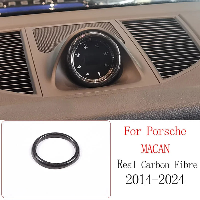 Real Carbon Fiber For Porsche Macan 2014-2020 Inner Door Central Control Gear Panel Cover Door Sill Trim Stickers Accessories
