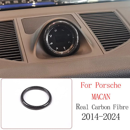 Real Carbon Fiber For Porsche Macan 2014-2020 Inner Door Central Control Gear Panel Cover Door Sill Trim Stickers Accessories