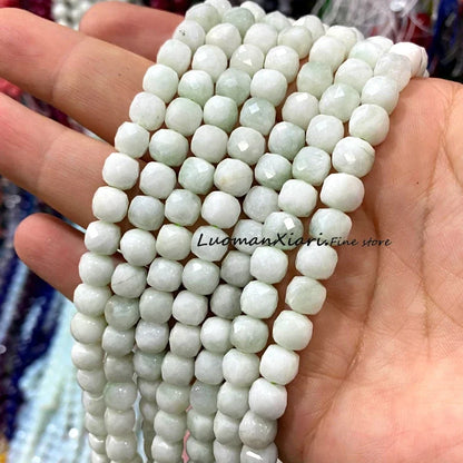 Natural Stone 7-8MM Faceted Square Lapis Lazuli Loose Cube Spacer Beads for Jewelry Making Diy Earrings Bracelets Accessories