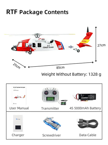 FLYWING MH-60T Jayhawk Scale Helicopter 470 Class LED Light ACE Controller MH60T RC Helicopter MH60 Helicopter with GPS ATT Mode