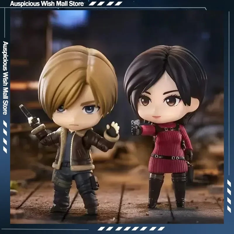 New #2761 #2337 Ada Wong & Leon S. Kennedy Resident Evil Anime Figure Set  Swappable Faces Movable Joints Action Figure Gifts