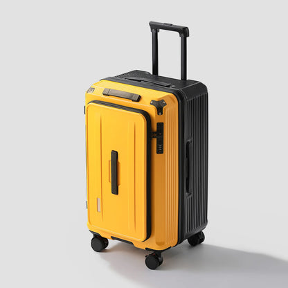 KLQDZMS Luggage Cart Style Travel Bag 20"24"26"28 Inch Large Capacity Trolley Case Women Boarding Box Men's with Wheels Suitcase