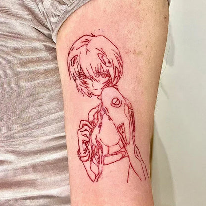 12 Styles Anime Cute Sweet Girl Temporary Tattoos Cartoon Rem Tattoo Body Art Waterproof Lasting Fake Tattoo Stickers