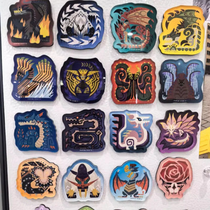 In Stock New Monster Hunter Refrigerator Magnet Fridge Decoration Collectible Creative Model Toys Anime Periphery Friend Gift