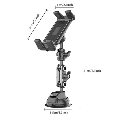 Aluminum Alloy Universal Car Mount, Adjustable Magic Arm for Video Recording and Vlog Shooting, for 4"-15" Phones and Tablet Pads