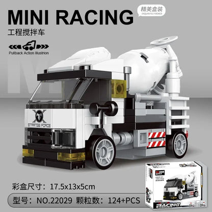 Racing Car Bus Engineering Vehicle Ambulance Pull Back Model Building Blocks Brick Toys Children Boys Compatible With Lego