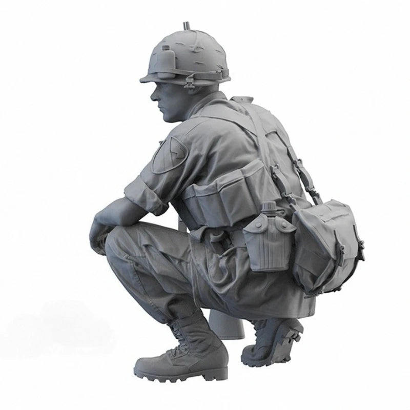 1/16 Scale Die-Cast Resin Figure Model Kit Vietnam War US Army Infantry Unassembled and Unpainted