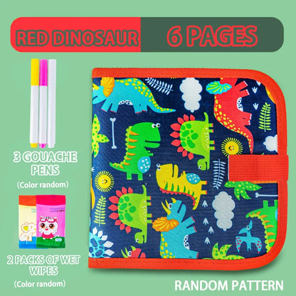 Erasable Doodle Book for KidsToddlers Toys Reusable Drawing Pads with 12 Watercolor Pens Preschool Toy Trip Writing Painting Set