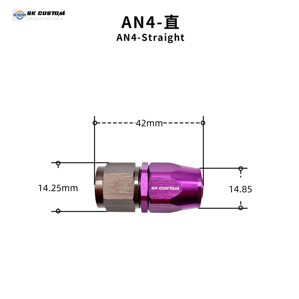Universal Oil Pipe Female Forged Hose End Fitting Wire Braided Oil Tube Adapter Oil Radiator Fitting Aluminum Alloy AN6 AN8 AN10