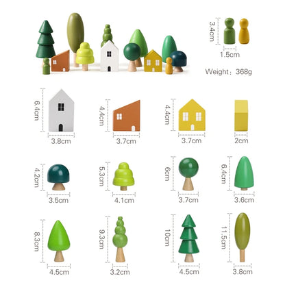 Baby Montessori Toys Artificial Forest Building Blocks Display Toys Balanced Educational Game For Newborns Baby Room Decoration