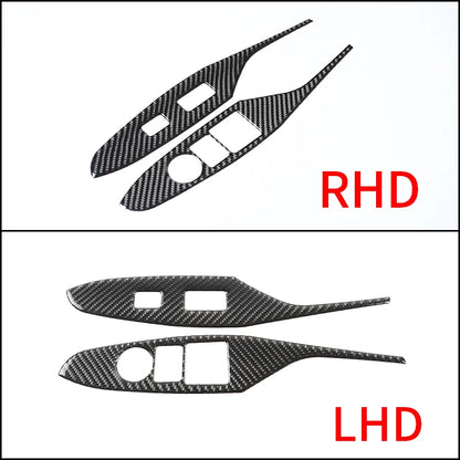 For 2016-2025 Mazda MX-5 ND ND5RC Door Window Switch Panel Soft Carbon Fiber Cover 2Pcs Left & Right Interior Sticker